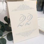 Paisley Wedding Table Numbers (Select Color/Quantity), Champagne, Silver, 1-15, Double Sided, Tent or Use in a Stand, Great for Parties & Restaurants - Made in the USA