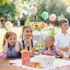 Xinnun 300 Pcs Paper Popcorn Boxes 1 oz Close Top Oil Proof Disposable Popcorn Container 6 x 4 x 2 Inch Stripes Leak Proof Popcorn Boxes for Party Movie Party Theater Night Birthday (Red)
