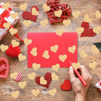 100pcs Champagne Heart Sponge Confetti Decor Heart Confetti Heart Shape Petals Scatter Confetti Table Wedding Decor Valentine’s Day Confetti for Wedding Valentine's Day Party Supplies