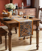 13×72 Inch Table Runner, Retro-Luxury Tassels Series for Kitchen Dining Table Holiday Decoration (Royal Nuts)