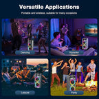 Portable Bluetooth Speaker 100W Big Powerful Wireless Boombox TWS Pairing Loud Stereo Sound Deep Bass Large Party Speakers with Subwoofer LED Lights for Outdoor Home Camping