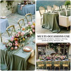 8 Pack Sage Green Tablecloth 60 x 102 Inch Rectangular Tablecloths for 6 Foot Rectangle Tables, Wrinkle Resistant Green Table Cloth Washable Polyester Fabric Table Covers for Party Wedding Banquet