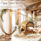 OurWarm Wooden Wedding Card Box for Party with Base, Brown Whiskey Barrel Gift Card Box Holder for Cards Envelops and Money, Rustic Wedding Decor for Graduation Baby Shower Birthday Party
