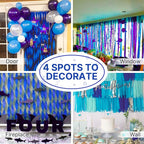 PartyWoo Blue Crepe Paper Streamers 4 Rolls 328 ft Pack of Royal Blue Crepe Paper Rolls for Graduation Wedding Baby Shower Gender Reveal Birthday Party Decorations (1.8 Inch x 82 Ft/Rolls)