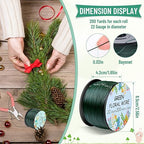 Floral Wire 22 Gauge Flower Wire for Craft, 200 Yards Green Flexible Paddle Florist Wires for Flower, Green Florist Wires Christmas Wreaths Tree, Garland Floral Flowers Arrangements, and Wreath Frame