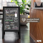 Ilyapa Wooden A-Frame Chalkboard Sign with Eraser, 40 x 20 Inch Magnetic Sidewalk Menu Board, Black Menu Display for Restaurant, Business, or Weddings
