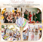 Taiyin 150 Pcs Lace Ribbon Stick Wands Wedding Wand Streamers with Bell Silk Ribbon Fairy Wand Wedding Send Off Streamer for Baby Shower Holiday Party Favors (Colorful)