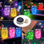 ZNYCYE Mason Jar Solar Lights for Outside, 12 Pack 30LED Fairy Firefly Lights Mason Jar Solar Lids Outdoor Waterproof String Lights with Hangers(NO Jars) for Patio Garden Yard Lawn Decor(6 Colors)