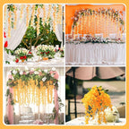 12 Pack Orange Wisteria Hanging Flowers Garland, 3.77 Feet Artificial Flower Vines, Fake Wisteria, Artificial Vines Hanging Garland for Backdrop Outdoor Yard Garden Decor