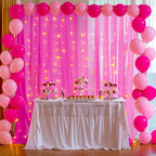10x10ft Hot Pink Tulle Backdrop Curtain for Parites, Sheer Backdrop Curtains for Wedding Baby Shower Birthday Party Photo Shoot Decorations