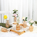 Bud Vases in Bulk 30, Glass Vases for Centerpieces, Small Vases for Flowers, Mini Vintage Vase, Small Flower Vase for Centerpieces, Amber Bud Vases for Wedding Table Decor