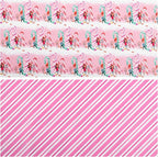 LeZakaa Christmas Pink Wrapping Paper Mini Roll for Kids, Playful Elf Cane Candy, Pink White Candy Stripes Sweet Snowy Reversible Design, 17 inches x 32.8 Feet