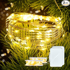 2 Pack 16Ft 50 LED Fairy Lights Mini String Lights Waterproof for Mason Jars Halloween Christmas Parties Wedding Table Centerpieces Decoration