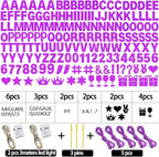 DIY Customizable Banner Letter Banners Party Supplies for Mermaid Party（Glitter Purple）