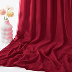 VACVELT Wedding Arch Draping Fabric - Burgundy Chiffon, 1 Panel Sheer Drapes, 30 Inch x 20ft Chiffon Backdrop Curtain, Outdoor Sheer Drapery for Ceremony Party Ceiling