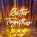 Better Together Neon Sign Better Together Wall Decor, Wedding Neon Sign Light up Wedding Sign for Wedding Banquet Couple Party Bedroom Bar Decoration, 11.7"" x 15.7""