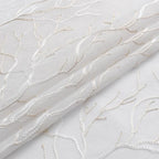 VISIONTEX Sheer Curtains 84 inch Length 2 Panels Set, Decorative Beige Coral Embroidery, Rod Pocket Embroidered Window Drapes for Living Room and Bedroom, 54" x 84"