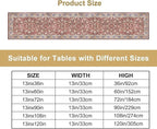 Boho Bohemia Style Table Runner, Vintage Red Blue Retro Flower Rustic Country Style Floral Print Pattern for Home Kitchen Table Decor Dining Coffee Room Garden Party Decor 13x36in