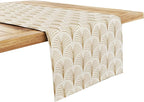 Ruvanti 100% Cotton Table Runner 90 Inches Long, Non-Slip, Stain Resistant, Washable & Reusable Table Runners Perfect for Wedding, Parties, Christmas, Holiday, in-Door use - Luminous