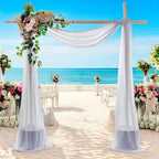 MDS Halloween Chiffon Draping Fabric - 1 Panel, 30" Wide x 50ft Long - Sheer Spooky Arbor & Canopy Drapery for Haunted House Backdrops, Party Ceilings, DIY Costumes & Themed Events - Cool Gray