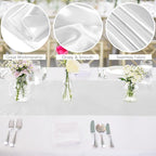 Aneco 12 Pack Satin Table Runner 12 x 108 Inch White Long Wedding Satin Silk Table Runner for Wedding Banquet Graduations Birthday Party Decoration