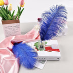 THARAHT Blue Ostrich Feathers 24pcs Natural Bulk 8-10Inch 20cm-25cm for Crafts Wedding Party Centerpieces Easter Gatsbi and Home Decoration Feathers