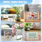Aheroi 5x7 Acrylic Photo Frames, 3 Pack Clear Picture Sign Holder Freestanding Magnetic Scalloped Picture Frames for Desktop Display, Thickened Frameless Double Sided Acrylic Sign Holder, No Instal