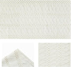 Artoid Mode Beige Farmhouse Woven Rustic Hollow Table Runner, Seasonal Holiday Hollow Kitchen Dining Table Decoration for Home Party Decor 12x72 Inch