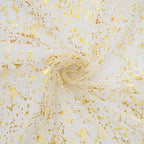Artoid Mode 6Pcs Beige Gold Gauze Table Runner 120 Inch 10FT, Glitter Metallic Foil Sheer Dining Wedding Anniversary Holiday Birthday Table Decor for Home Party