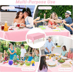 QZYL 12 PCS Pink Table Cloth Rectangle, Plastic Disposable Tablecloths, Decorative Plastic Tablecover, 54 X 108 in Smooth Outdoor Tablecloth, Table Decoration for Parties Picnics Birthdays Weddings