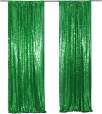 Poise3EHome 4Pcs 2Ft x 8Ft Green Sequin Backdrop Curtains, Glitter Photography Background, Sequence Xmas Thanksgiving Backdrop (Green, 4 pcs-2ftx8ft)