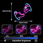 Easter Bunny Neon Sign Trendy Bunny Crossing Hole LED Light Sign for Wall Decor Dimmable Pink Rabbit Neon Light Sign for Bedroom Classroom Bar Man Cave Birthday Party Easter Gift Boy Girl