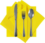 Cloth Napkins 20x20 inch Washable Polyester Dinner Napkins Soft Table Napkins for Wedding Party Dining Banquet(Yellow,50PCS)