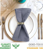 Urban Villa Dinner Napkins Solid Grey Color Cloth Napkins (Set of 12) Oversized 20x20 Inches 100% Cotton Slub Premium Quality Soft Durable with Mitered Corners Reusable Washable Everyday Use Napkins