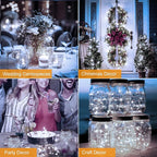 btfarm 12 Pack Fairy Lights Battery Operated [3 Modes], 7ft 20 Led Twinkle Lights String Lights Waterproof Bulk Small Mini Silver Wire for Mason Jars Vases Wedding Table Centerpiece, Cold White