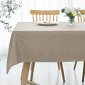 maxmill Linen Texture Tablecloth Water Resistance Antiwrinkle Spillproof Wipeable Washable Fabric Table Cloth for Dining Room, Buffet Banquet Party Holiday Dinner, Rectangular 60 x 108 Inch, Mocha