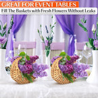 Small Flower Girl Basket Set of 2 – Small Wicker Basket with Handle & Waterproof Lining (6.3" х 5.12" х 3.75") Rustic Style for Wedding Flowers, Sweets & Gifts – Compact, Lightweight & Multifunctional