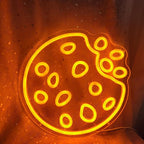 Neon LED Cookie Sign for Wall Decor - 11.8" x 11.8" - Perfect for Shop, Restaurant, Home Kitchen