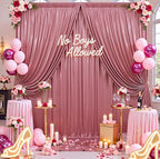 10ftx10ft Rose Gold Sequin Backdrop Curtain for Parties, Wrinkle Free Thick Glitter Sparkle Photo Backdrop Drapes 2 Panels 5x10FT Shimmer Back Drop Cloth for Wedding Birthday Photography Background