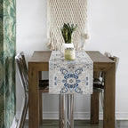 Snycler Table Runner Boho Table Runners Vintage Elegant Farmhouse Table Center Linen Decor for Home Dining Party Entrance (13x72 Inch) Boho-White