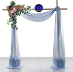 MDS Halloween Chiffon Draping Fabric - 1 Panel, 30" Wide x 40ft Long - Sheer Spooky Arbor & Canopy Drapery for Haunted House Backdrops, Party Ceilings, DIY Costumes & Themed Events - Dusty Blue