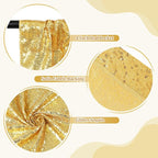 SquarePie Sequin Backdrop Curtain Less See Through Background for Wedding Party 6FT x 6FT Gold