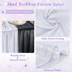 Silver Photo Backdrop 2 Panels 4.8x8FT Long Backdrop Drapes Curatin Glitter Sequin Background with Rod Pockets for Party Birthday Wedding Photography