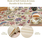 Spring Floral Table Runner, Boho Floral Pattern Natural Plant Table Decoration for Home Kitchen Restaurant Holiday Party, 13in W x 36in L
