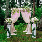 12 Pack Pink Wisteria Hanging Flowers, 3.44 Ft Fake Hanging Flowers, Artificial Wisteria Garland Vines for Wedding Room Backdrop Outdoor Patio Garden Decoration