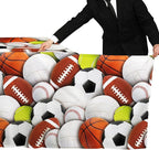 Gatherfun Sports-Themed Party Pack: 2-Pack Boys Birthday Decorations, Disposable Plastic Tablecloth for Sports Birthday Party Decorations，54 x 108 Inches