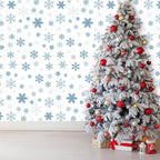 4.5x100 Feet Roll of Christmas Plastic Tablecloth Decorations,Disposable White Snowflake Blue Xmas Table Cover Photography Backdrop with Cutter Box for Winter Christmas Holiday New Year Party Supplies