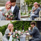 200PCS Artificial Flowers Pink Roses Real Looking Foam Fake Roses with Leaves for DIY Wedding Bouquets Bridal Shower Party Decorations (Pink, 200)