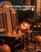 Amagic 24 Pack Halloween Orange LED Tea Lights, Flameless Votive Candles Battery Operated, Electric Fake Colored Tealights Candles for Party, Christmas, Thanksgiving, Table Centerpiece, Holiday Decor