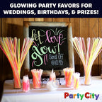 Party City 400 Glow Sticks Bulk Party Pack 8”– Neon Glow in the Dark Party Supplies, Glowsticks with Connectors Bracelets & Necklaces, Light Up Favors for Kids, Adults, Birthdays, Parties, Decorations